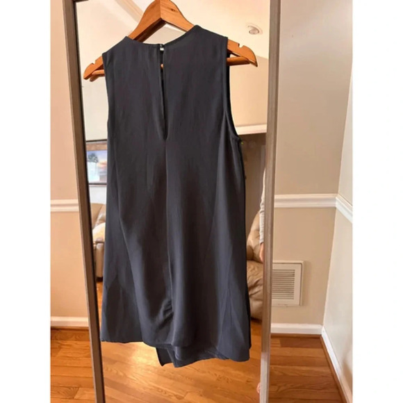 LUSH Navy Blue Long Sleeveless Tunic Blouse Size S - Picture 6 of 6